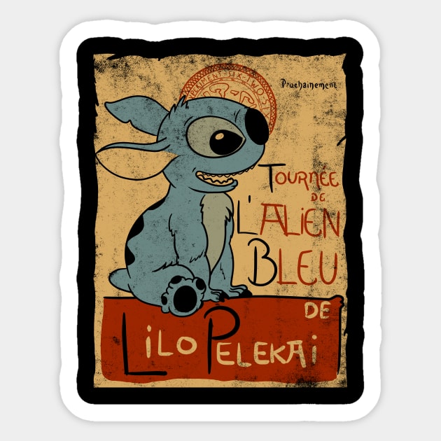 Tournee De L'Alien Bleu Sticker by LegendaryPhoenix